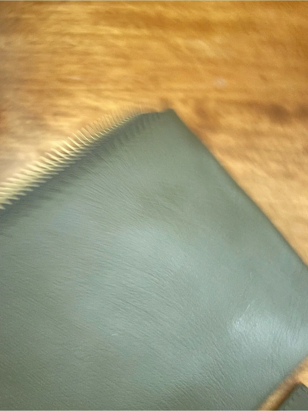 Thacker Leather Zip Pouch with small zip pouch in Olive Green